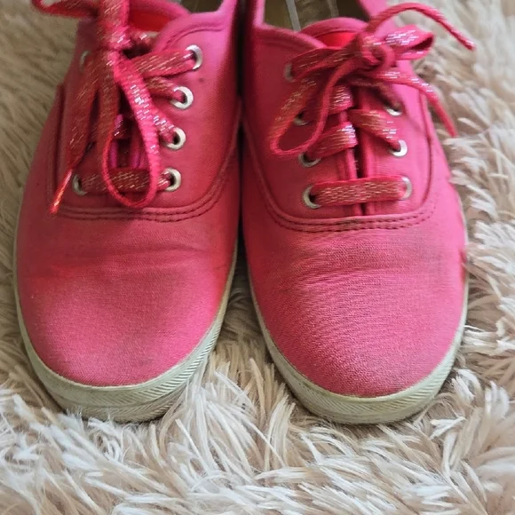 Keds Women's US 6.5 Spring Summer Coral Canvas Lace-Up Sneakers with Whitw Sole - Picture 7 of 10
